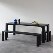 Corner Bar medium black satin ash bench